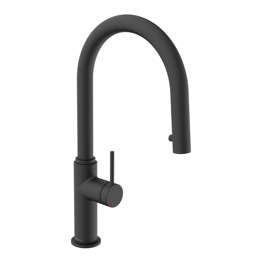 Schütte Spültischarmatur Blackpool für die Küche mit herausziehbarer Brause und Schwenkauslauf, Schwarz Matt, B/T/H: 44,0 x 24,0 x 11,0 cm - Bild 2