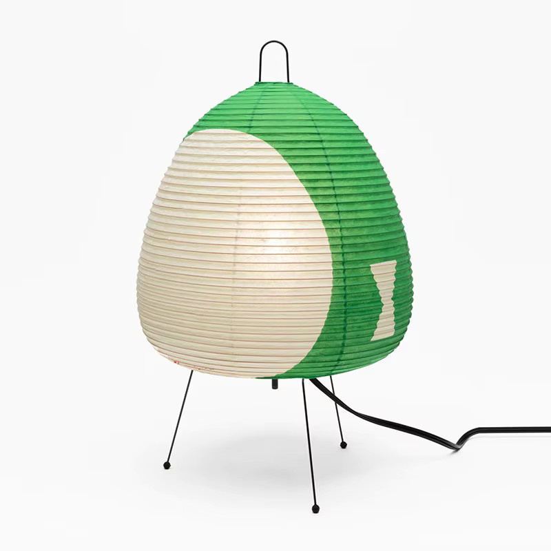 ZIMULONG Akari Noguchi Stil Tischlampe aus Papier und Metall in Weiß mit warmweißem LED-Licht für Wohnzimmer und Schlafzimmer - Bild 2