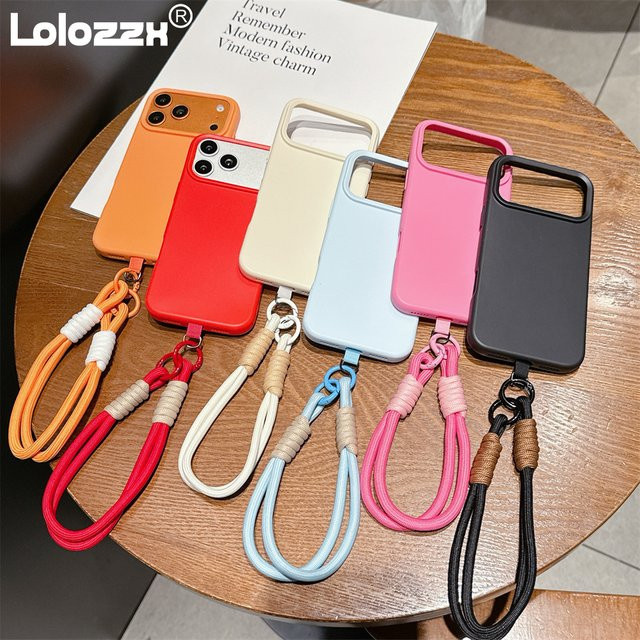 Apple Lanyard-Handyhülle aus weichem Silikon mit Handschlaufe für iPhone, Farbe: Weiß - Bild 1
