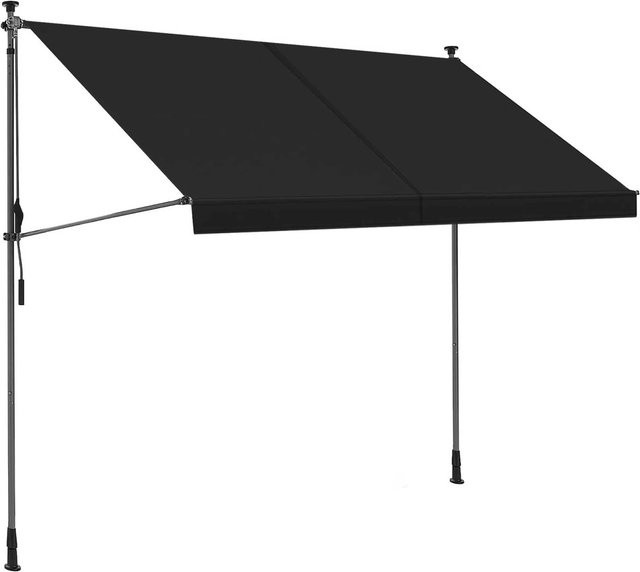 osoltus Balkon Klemmmarkise Sonnenschutz Dunkelgrau B: 300 cm, H: 130 cm - Bild 1