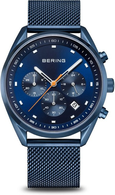 Bering Chronograph, Quarz, Edelstahl, Blau, 40 mm, Herren - Bild 1