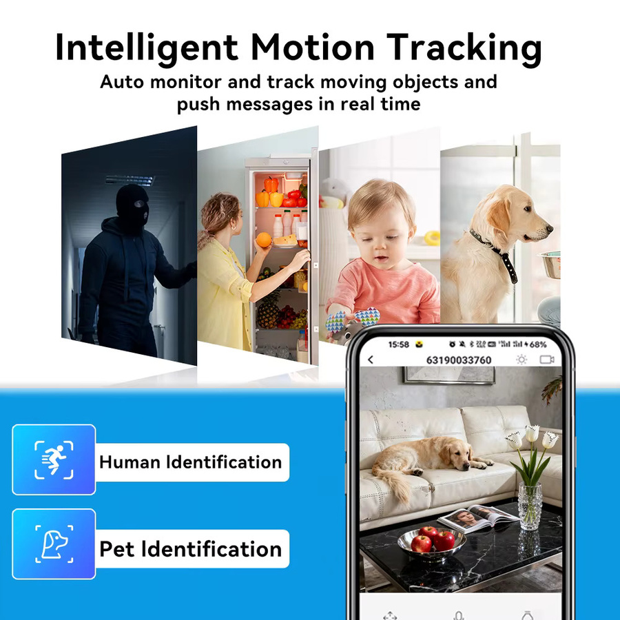 PEGATAH 4er Set WiFi IP Überwachungskameras mit 8MP Auflösung, 5,0X Zoom und Alarmfunktion, Farbe: Weiß - Bild 4