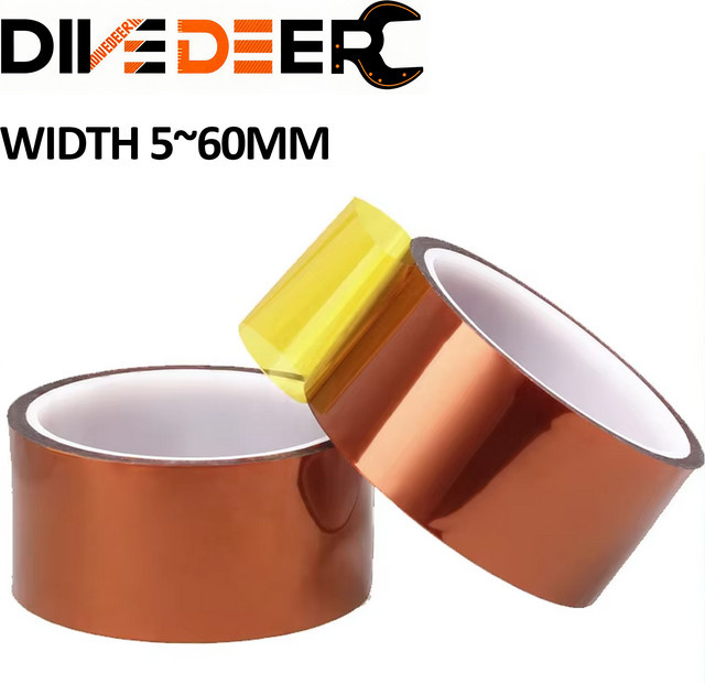 DIVEDEER Polyimid-Kapton-Band in Orange, hitzebeständiges und hochtemperaturisolierendes Elektronik-Schweißband für den professionellen Industrieeinsatz - Bild 1