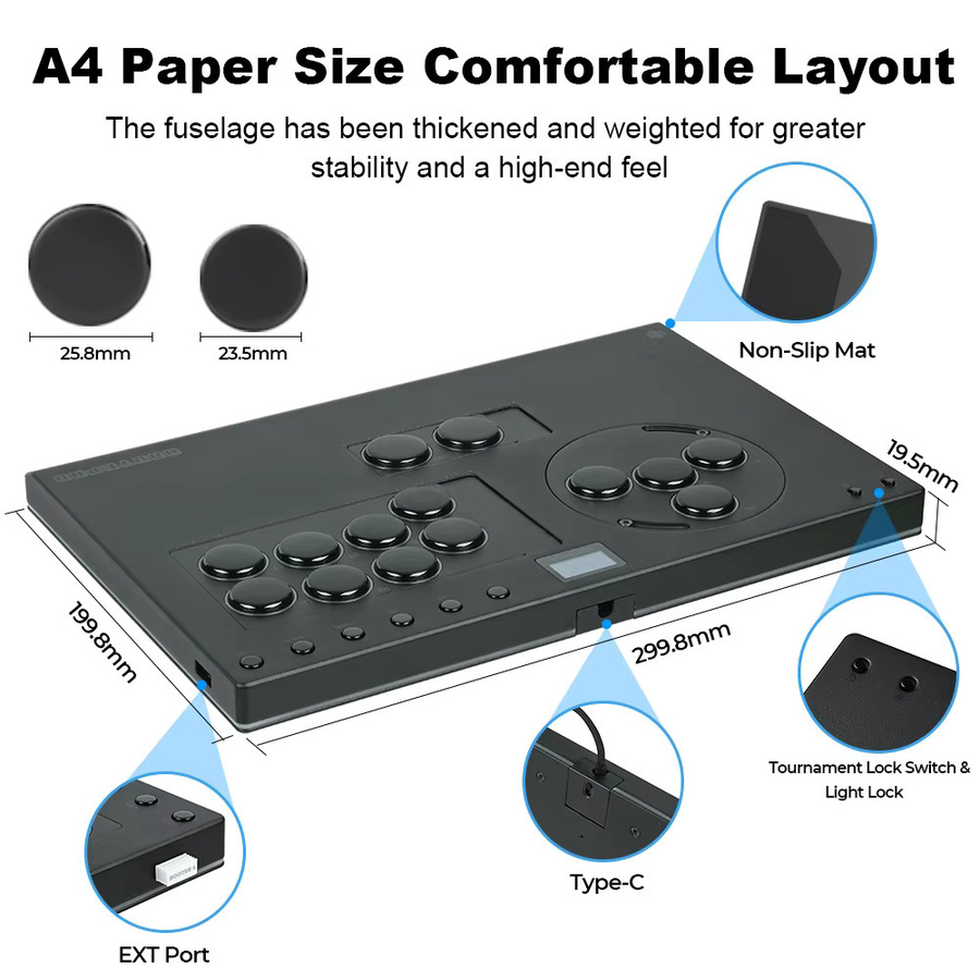 Haute42 X-Move Leverless Controller aus Aluminiumlegierung für PC und PS4/PS5, Schwarz - Bild 4
