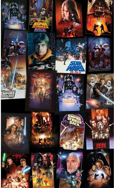 Komar Fototapete Vlies Star Wars Poster Collage Multicolor B: 120 cm, H: 200 cm - Bild 1