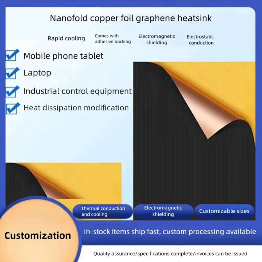 icepc Kupferfolie Graphen-Nanokarbon Doppelschicht-Kühlkörper zur hocheffizienten Wärmeableitung für DIY-Computer und industrielle Geräte - Bild 5