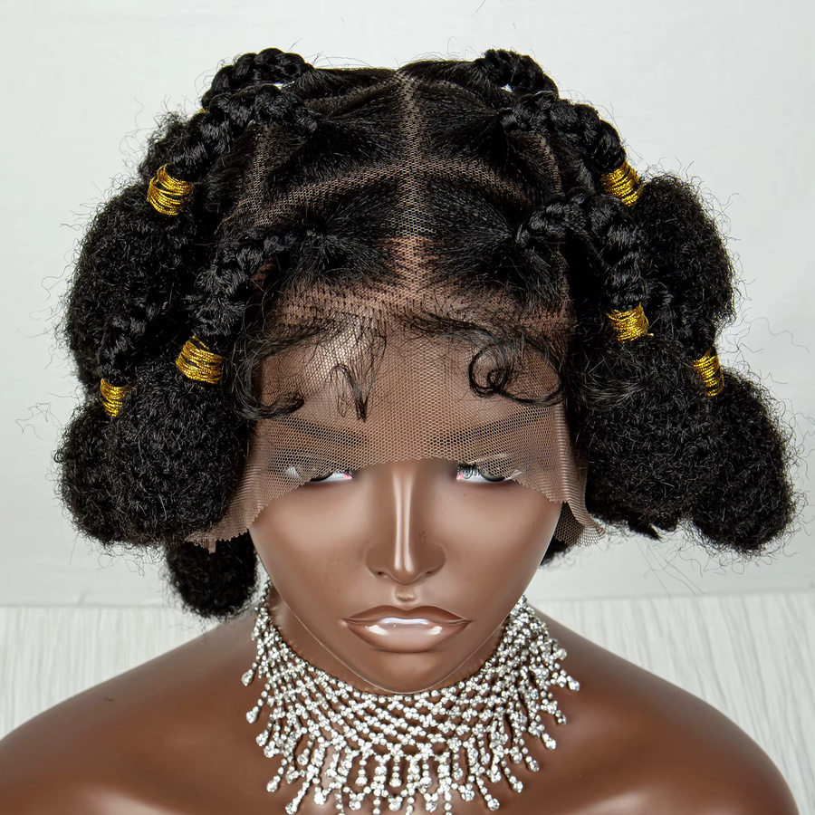 ALICE SPRING Bantu-Zopfperücke, synthetisch, kurz, Damen - Bild 3