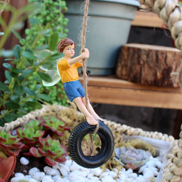 Dang Tire Flower Fairy Dekoration in Mehrfarbig für Garten, Bonsai oder als Auto-Dekoration - Bild 1