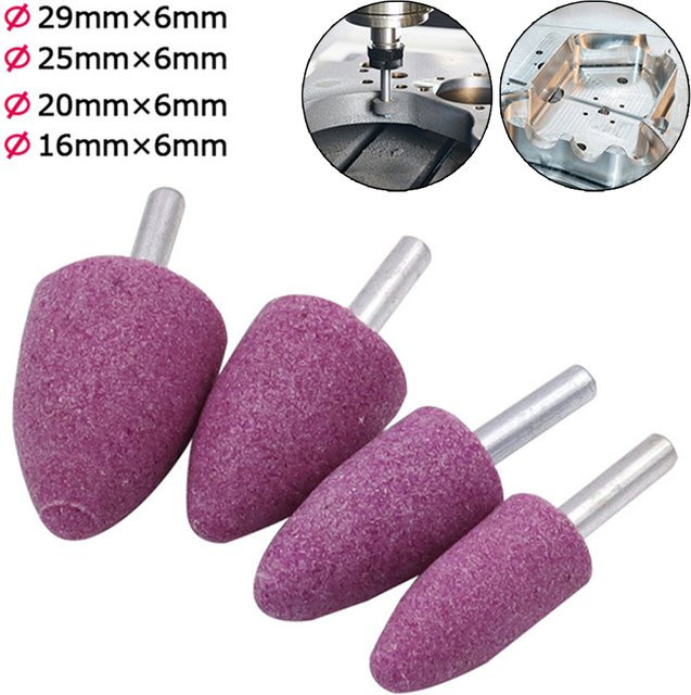 Vibratite Konischer Schleifkopf aus rotem Korund mit 6mm Schaft zum Polieren von Metall und zur Rostentfernung - Bild 1