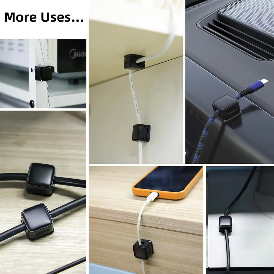 Mrgabwte Magnetische Kabel-Clip-Organizer Set aus Kunststoff, 6 Stück, Weiß - Bild 5