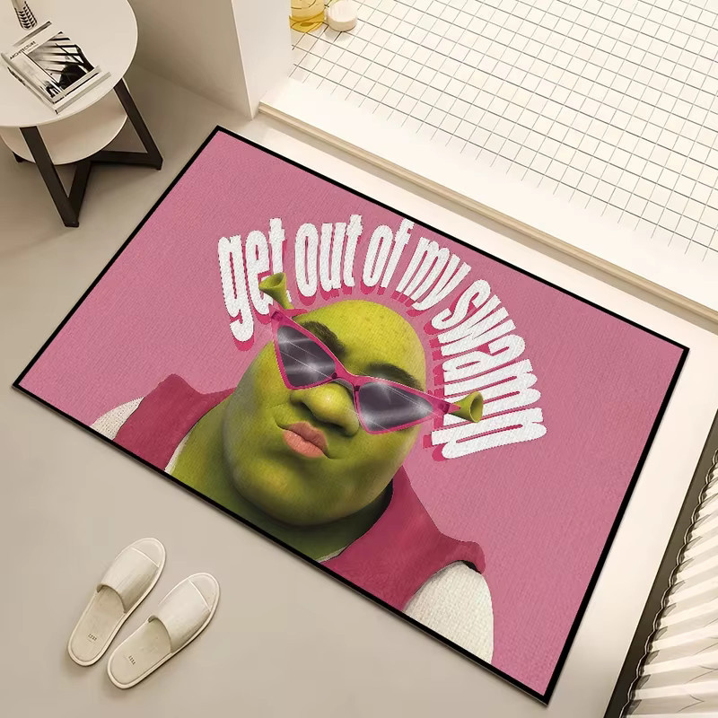 VIKAMA Shrek Fußmatte in Grün, rutschfester Cartoon-Teppich für Schlafzimmer, Küche, Badezimmer und Flur, B: 60 cm, T: 40 cm - Bild 5