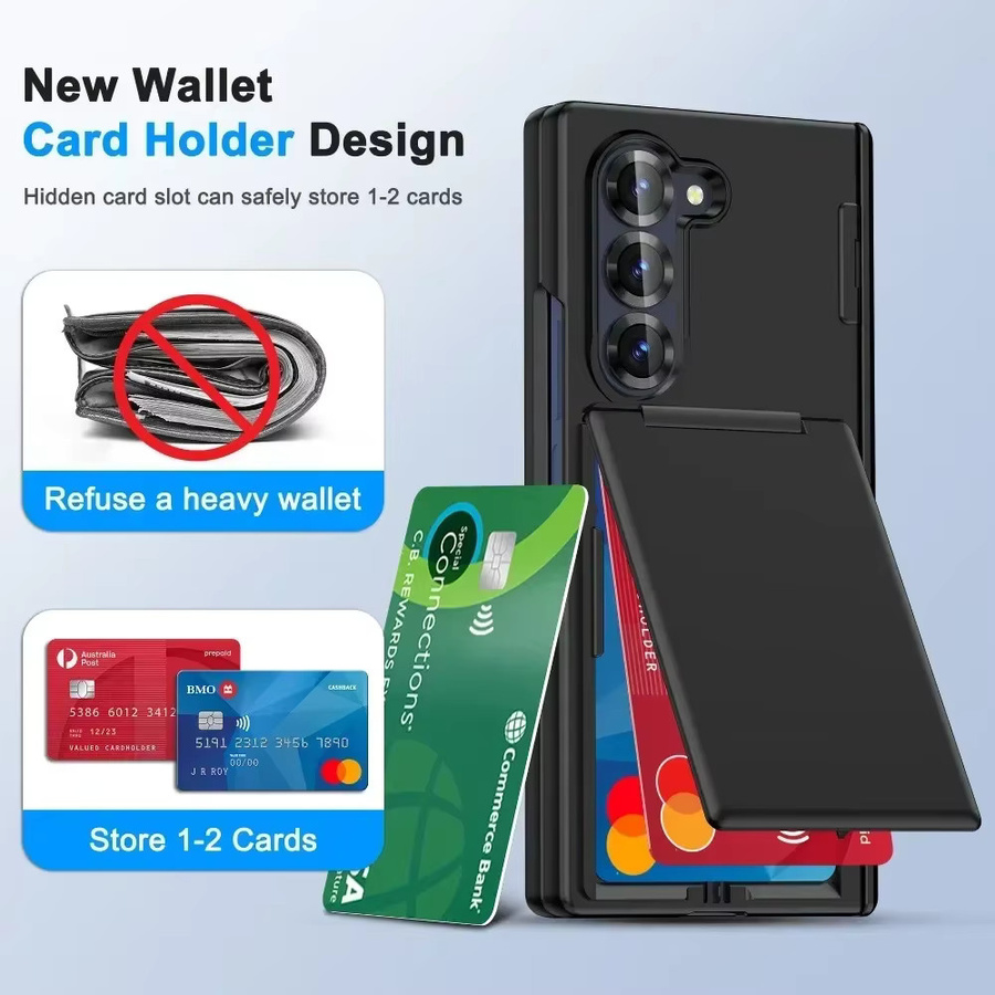 Matte Handyhülle mit Klapphalterung und Kartenfach für Samsung Galaxy Z Fold 7, Z Fold 6 und Z Fold 5 5G in Weiß - Bild 4