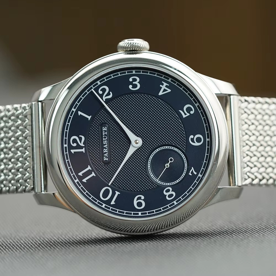 FARASUTE Armbanduhr, Handaufzug, Edelstahl, Blau, Herren - Bild 3