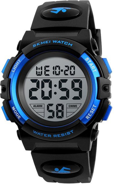 SKMEI Armbanduhr Digitaluhr, Kinder, Blau, Kunststoff, Silikon, 5 ATM - Bild 1