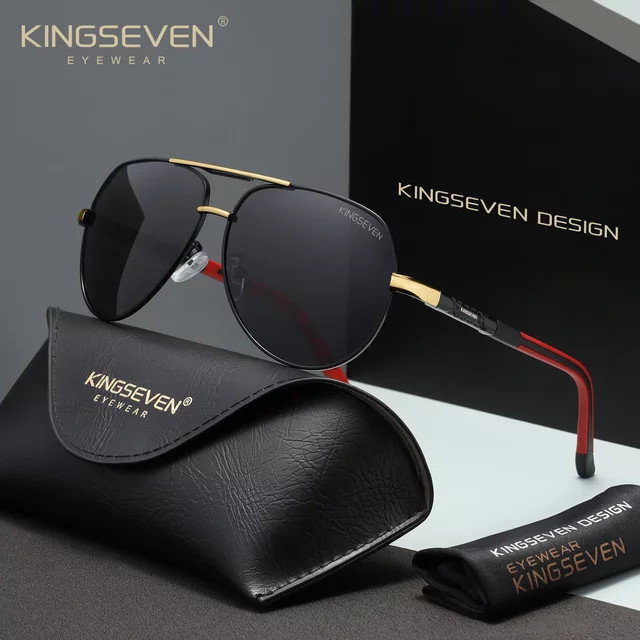KINGSEVEN Sonnenbrille Aviator, Vollrand, Metall, Männer - Bild 1