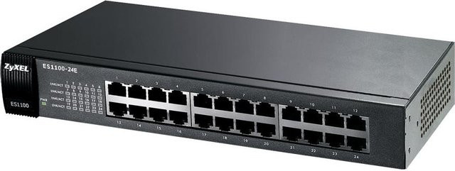 Zyxel ES-1100-24E Unmanaged Ethernet Switch mit 24 x 10/100 Mbit/s Ports in Schwarz - Bild 1