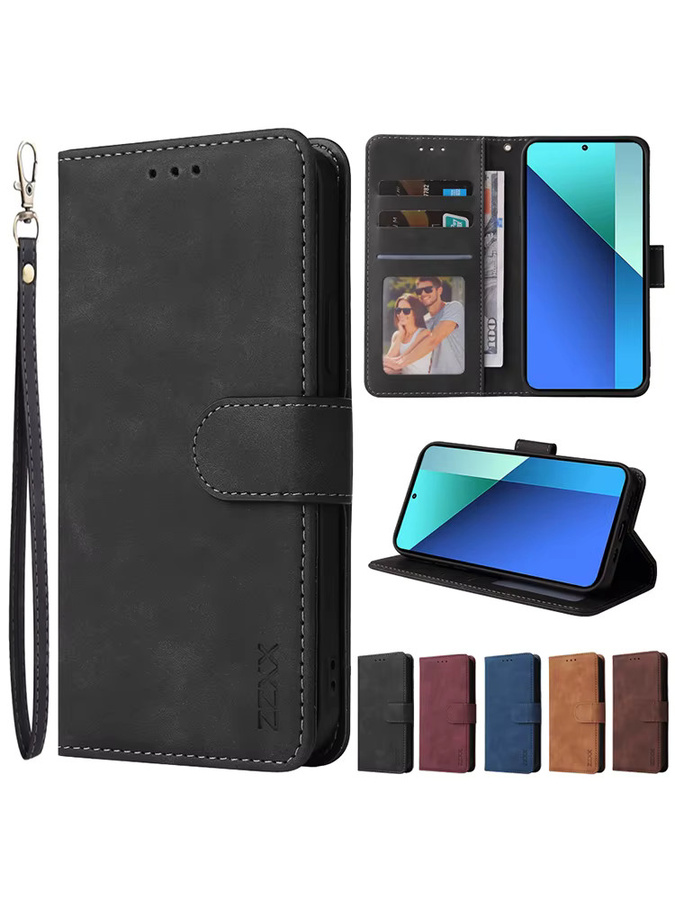 Magnetische Lederhülle für Xiaomi 17T und 17T Pro mit Brieftaschenfunktion, Kartensteckplätzen und Ständer in Schwarz oder Blau - Bild 7