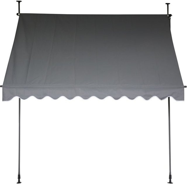Better Home Klemmmarkise Sonnenschutz mit Handkurbel aus Polyester und Stahl, Anthrazit, Breite: 120 cm - Bild 1