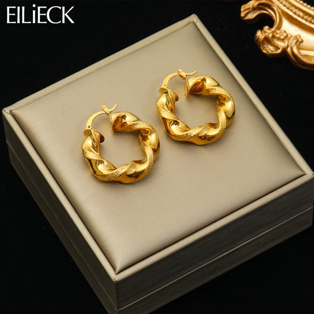 EILIECK Ohrringe, Edelstahl, Gold, Damen - Bild 1