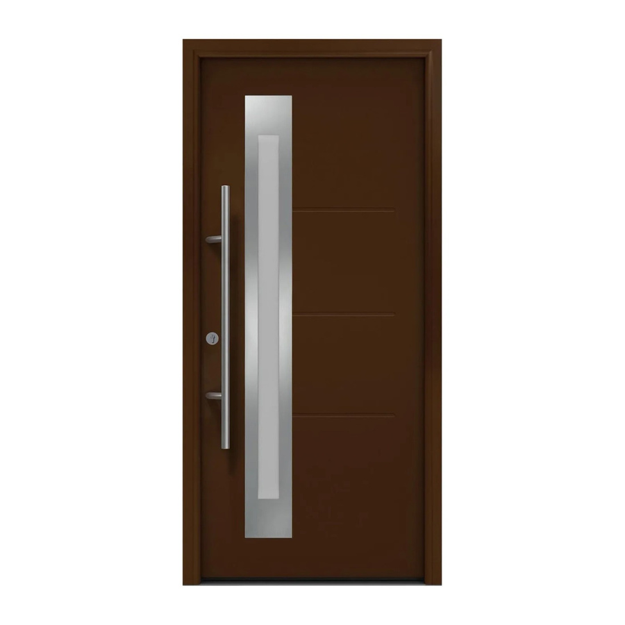 EcoStar Haustür Isopro Secur IPS 780S in Terrabraun mit Glaseinsatz, RC2 Sicherheit, B: 110 cm, H: 210 cm, DIN Links - Bild 2