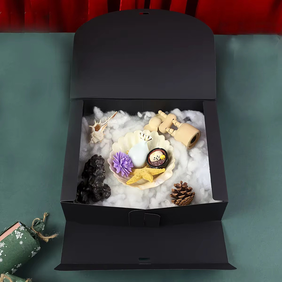 10er Set Kraftpapier Geschenkboxen in Weiß, Braun und Schwarz für Schmuck oder Seife - Bild 2
