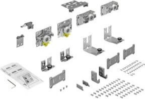 Hettich Falttür-Laufteilset TopLine L rechts, verzinkt, silber, max. 50 kg - Bild 1