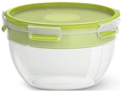 Emsa Clip & Go Salatbox mit Deckel, Transparent/Grün, 2,6 l - Bild 1