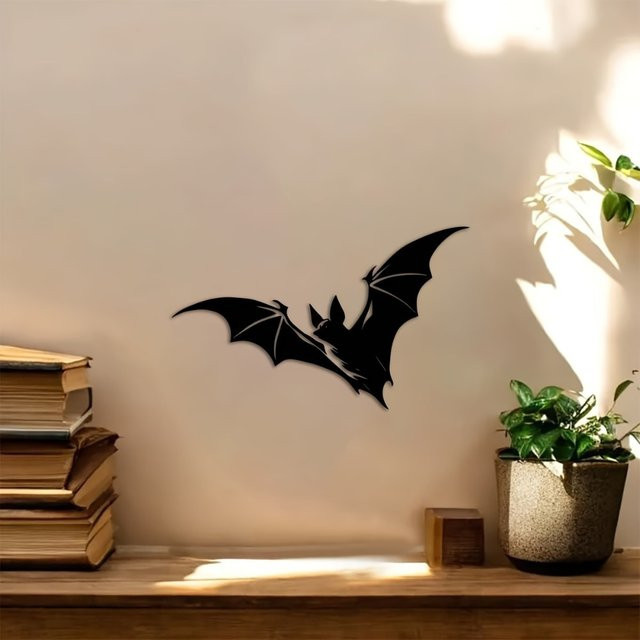 CIFBUY Wandskulptur aus Metall in Schwarz als Gothic-Tierdekoration für Innen und Außen - Bild 1