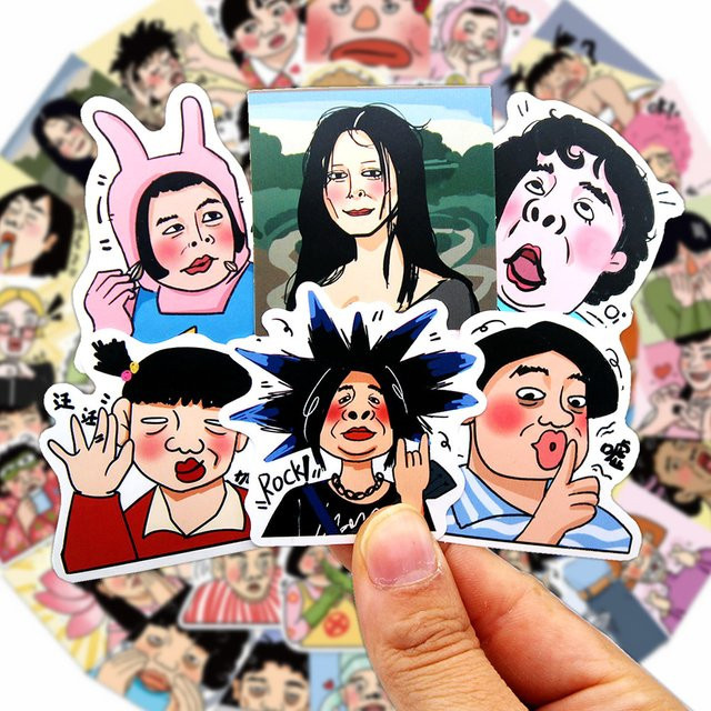 LOLEDE Anime Kpop Aufkleber Set mit lustigen Cartoon Mädchen, wasserfeste DIY Scrapbooking Sticker in Multicolour, 50 Stück - Bild 1