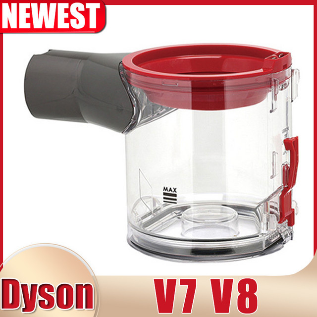 Dyson Staubeimer Staubbecher mit Dichtung und Abdeckung für V7 V8 Staubsauger, transparent, B/T/H: 20,0 x 13,0 cm - Bild 1