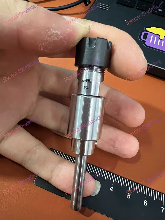 Hochgeschwindigkeits-Mikro-Spindel ohne Antrieb mit 15000 U/min in Silber, optional mit ER11/16 und Spindeldurchmesser 40/32/25/15 mm sowie Länge 50-120 mm - Bild 2