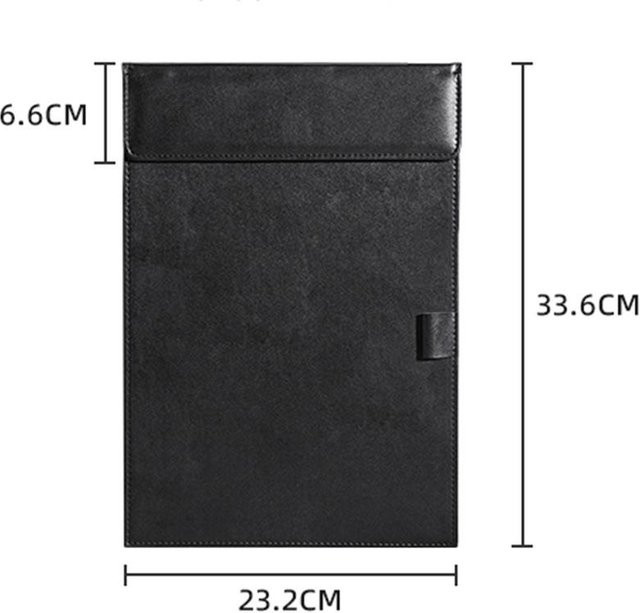 Yiran Furniture Leder-Klemmbrett A4 in Schwarz für Business und Office - Bild 1
