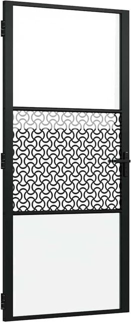 vidaXL Glastür in Schwarz mit Aluminiumrahmen und transparentem Glas, B/T/H: 76 x 3,5 x 201,5 cm - Bild 1