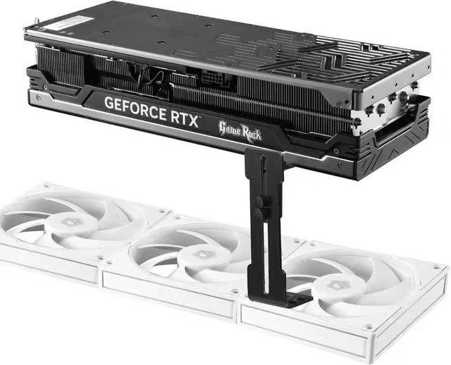 Verstellbarer GPU-Halter für Grafikkarten 6-96mm in Schwarz zur Gehäuselüfter-Unterstützung aus Metall - Bild 1
