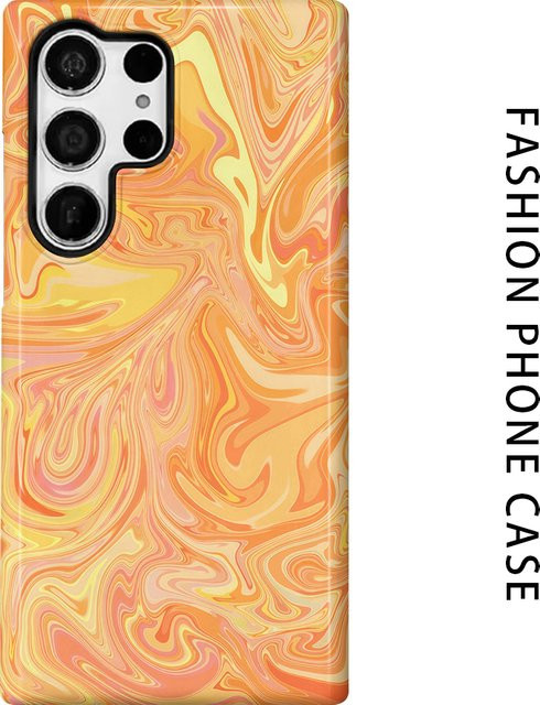 Glänzende Handyhülle mit Sonnenuntergang-Marmor-Design für Samsung Galaxy S26 S25 S24 S23 S20 FE A56 A36 Ultra, Mehrfarbig - Bild 1