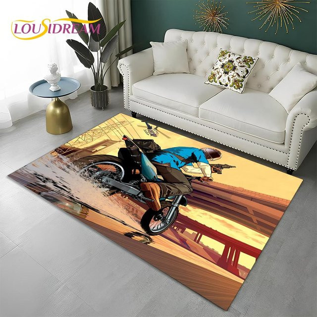 Karpetti Grand Theft Auto 3D Gamer Teppich, rutschfeste Bodenmatte aus Polyester für Wohnzimmer, Schlafzimmer oder Kinderzimmer, B/T: 60 x 40 cm, Mehrfarbig - Bild 1
