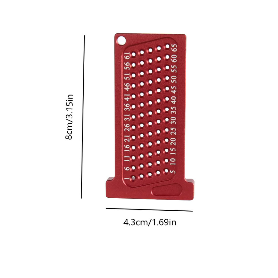 Allsome Präzisions-Winkelmaß aus Aluminiumlegierung in Rot für die Holzbearbeitung und Lochpositionierung mit 65 mm T-Linie - Bild 4