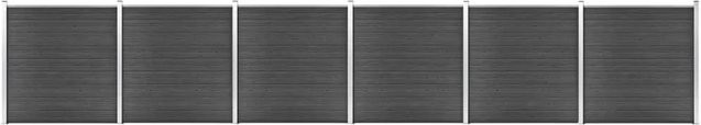 vidaXL Zaunelement Set WPC in Schwarz, B/H: 1045 x 186 cm - Bild 1