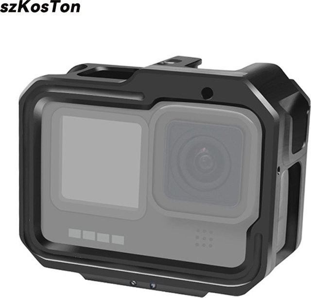 Schutzgehäuse aus Aluminiumlegierung für GoPro Hero 13 12 11 10 9 in Schwarz mit Doppel-Claw-Halterung - Bild 1