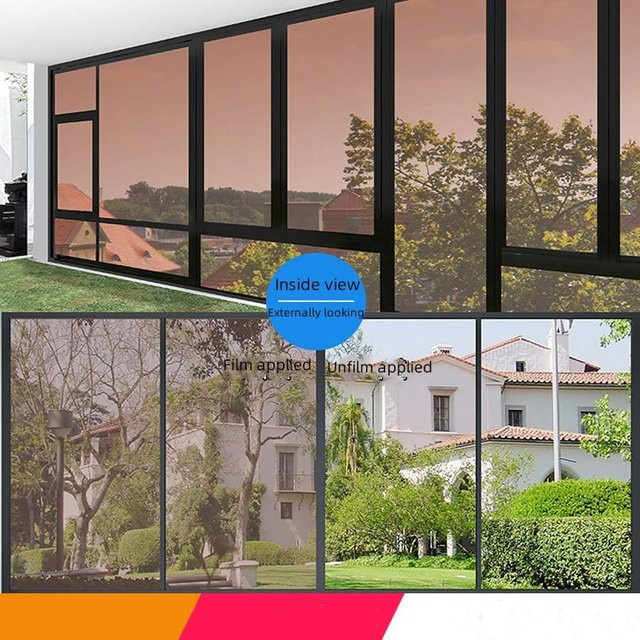 Selbstklebende Wärmedämmfolie für Glas als Sonnenschutz und Sichtschutz in Braun, Breite: 60 cm, Länge: 5 m - Bild 1