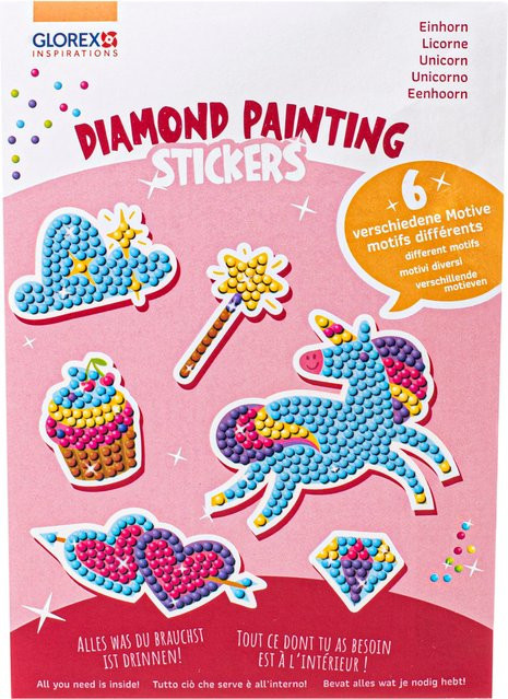 Glorex Diamond Painting Sticker Einhorn Bastelset - Bild 1