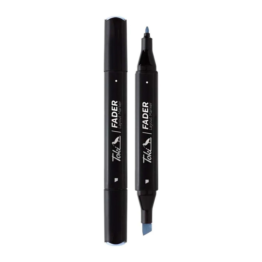 Toki Marker Fader Permanent Marker mit Keilspitze in Marine Blue und 66 Farben - Bild 2