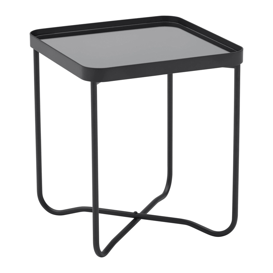 Premium Living Beistelltisch Nobile Schwarz mit Glasplatte und Metallgestell B/T/H: 37 x 37 x 37 cm - Bild 2