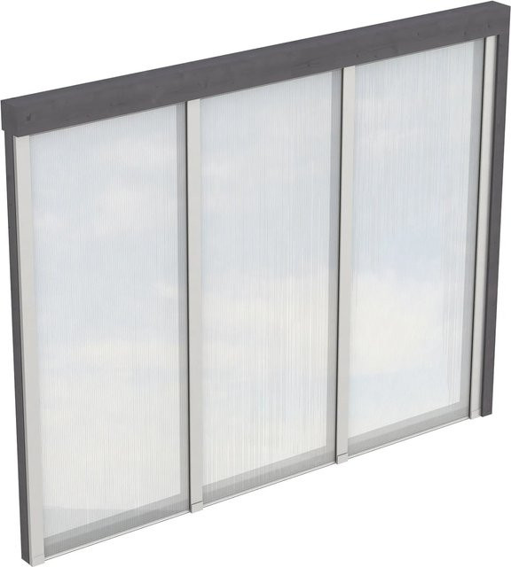 Skan Holz Seitenwand für Schuppen aus Holz und Polycarbonat in Schiefergrau, B/H: 77 x 200 cm - Bild 1