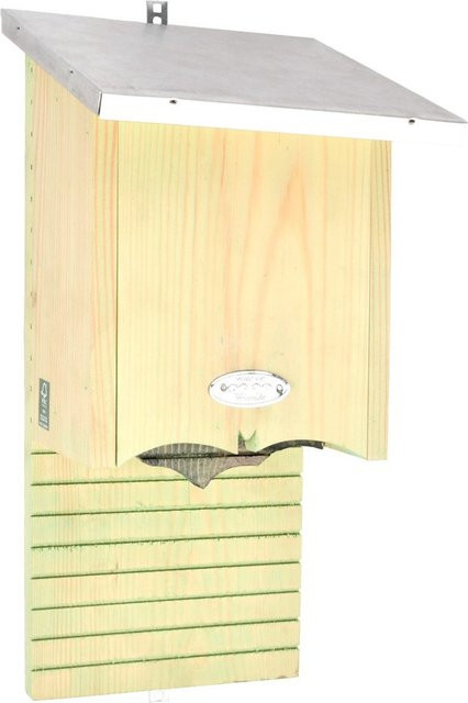 Fledermauskasten aus Holz mit Blechdach als Nistkasten für Fledermäuse, Höhe: 39 cm - Bild 1