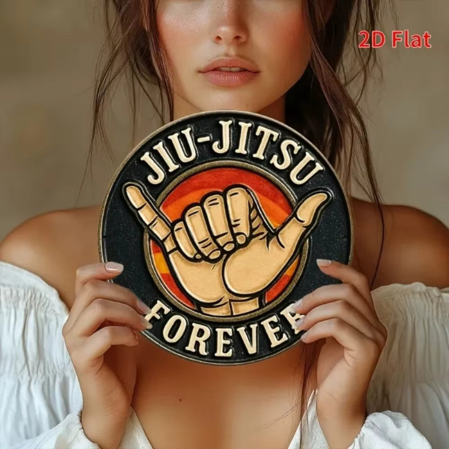 CIFBUY Jiu Jitsu Forever Vintage Metallschild Rund, Multicolour, Durchmesser: 20 cm - Bild 2