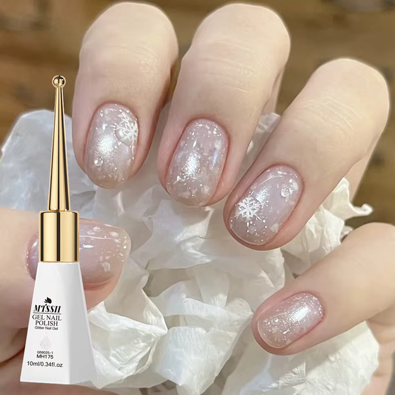 MTSSII Gel Nagellack Winter Schnee Glitzer, 10 ml, Schimmernd - Bild 3