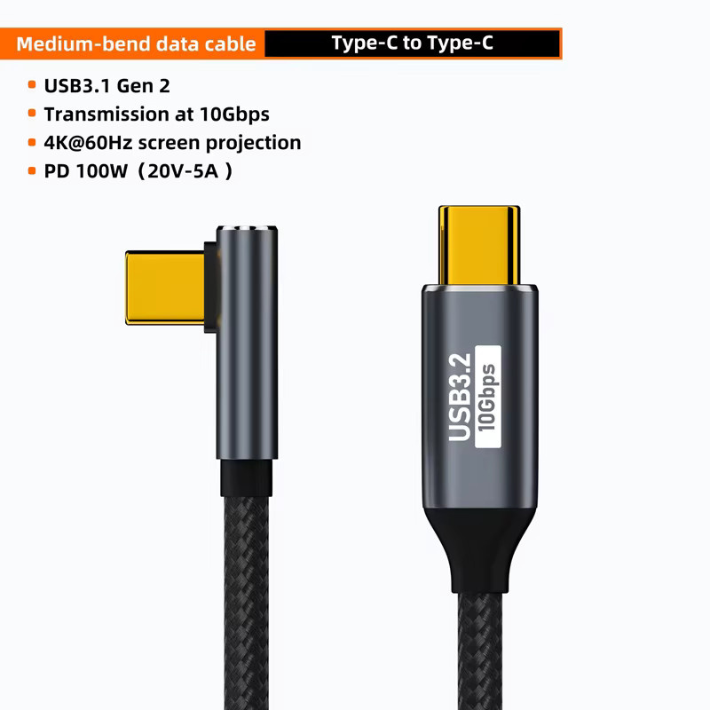 DIXSG USB-C Datenkabel Schwarz mit 100 W Schnellladefunktion und 10 Gbit/s Übertragungsrate - Bild 6