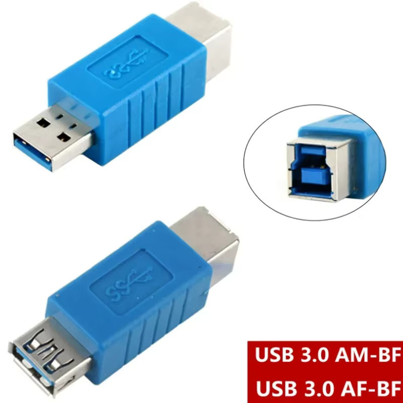BSN USB 3.0 Adapter Typ A Stecker auf Typ B Buchse in Blau für Hochgeschwindigkeits-Datenübertragung von Scannern und Druckern - Bild 3