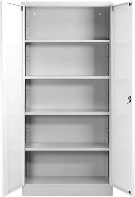 PROREGAL Stahlschrank Bee mit 9 Fachböden und Scharniertüren in Grau-Weiß, H x B x T: 195 x 92 x 50 cm - Bild 1
